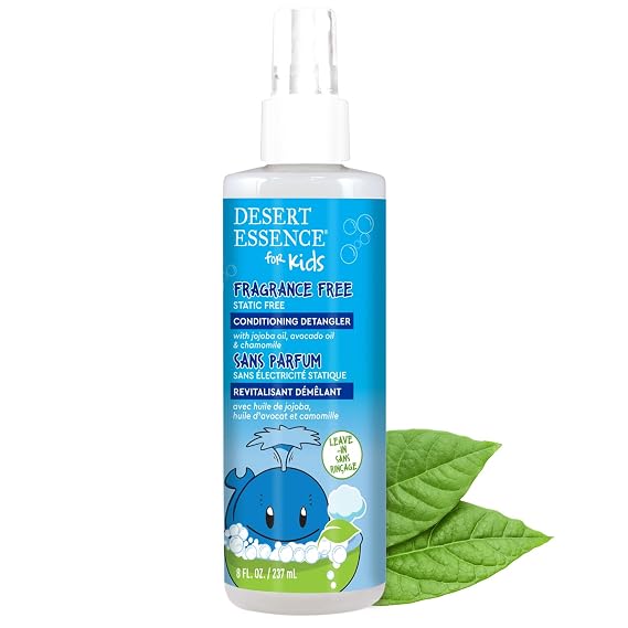 Desert Essence Kids Leave-In Conditioning Detangler Fragrance Free, 8 Fl Oz
