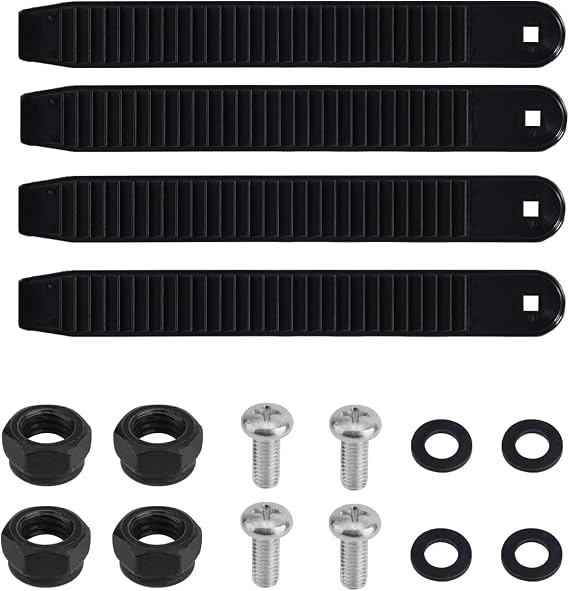 BOXOB 4pcs Snowboard Ankle Ladder Strap Binding, 6.89x0.83in High Elasticity Ski Band Binding Hardware Men Replacement Accessories Part Gift with Screw Nut Washers for Skates & Sporting Gear