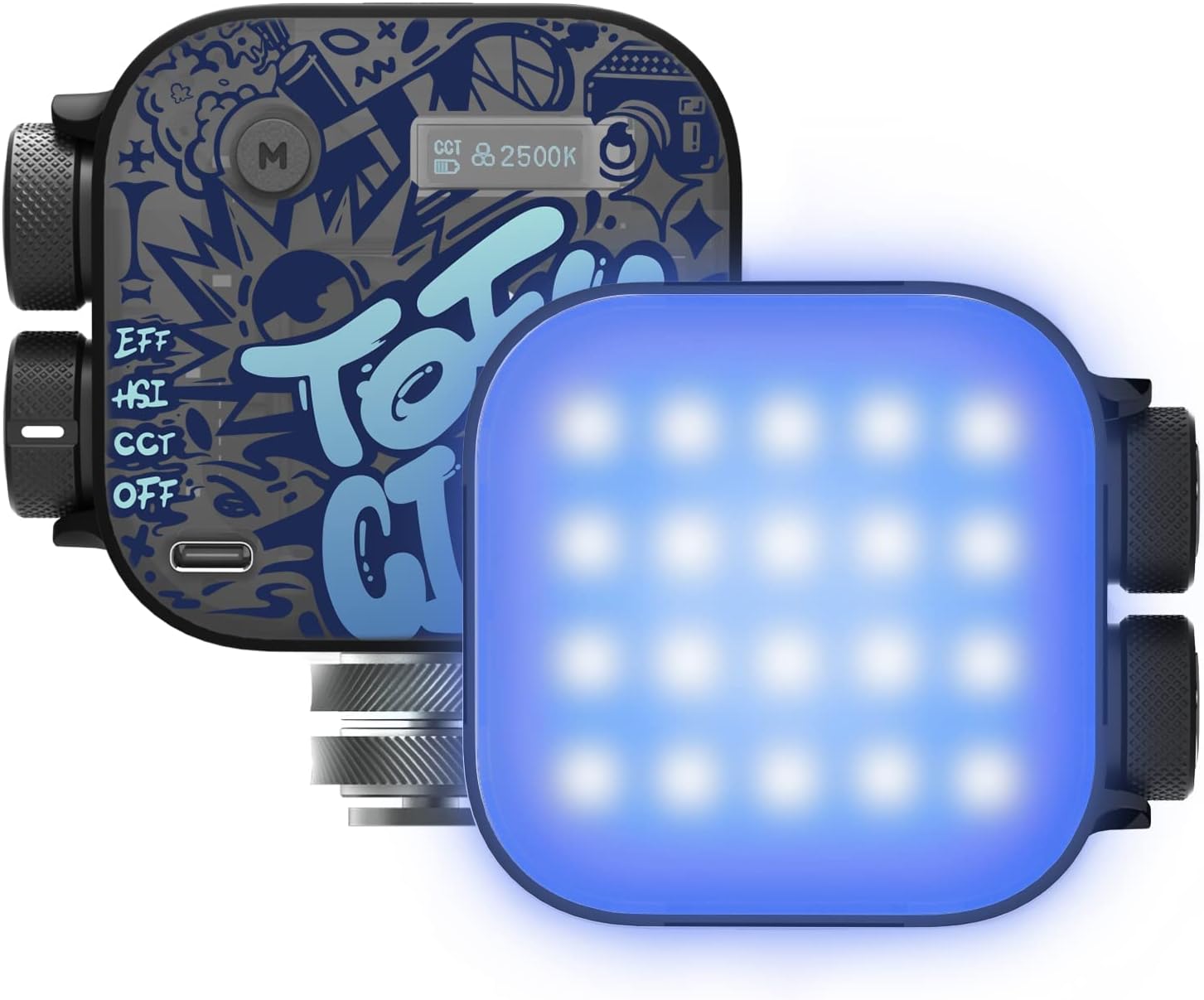 Tofu RGB Video Light, LED Camera Light 360° Full Color Portable Photography Lighting, 2000mAh Rechargeable CRI 9621 Scene Modes2500-9900K Dimmable Panel Lamp Support Magnetic Attraction