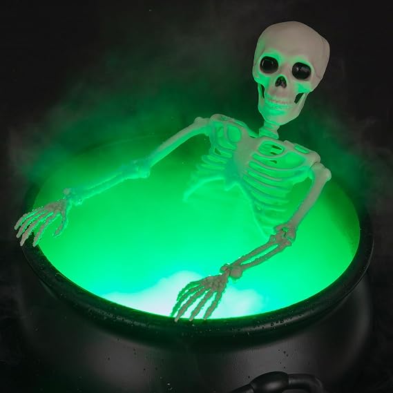 Halloween Decorations Outside - Large Witches Cauldron on Tripod with Skeleton & Fog Maker - Skeleton Halloween Party Decor for Outdoor Yard Home Porch
