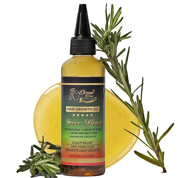 OCEAN VIEW DEEP WAVES POMADE Juice Boost- Hair Growth Oil & Scalp Serum with Batana Oil, Rosemary & Castor Argan, Vitamin E, Aloe Vera, Coconut For Thinning Hair, 100ml