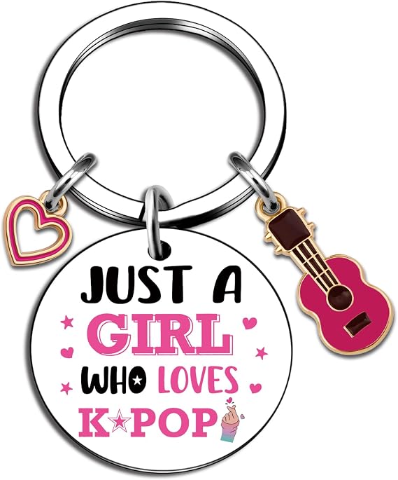 Ikacvb K-Pop Gifts For Teen Girls Music Lovers Women Birthday | Cute Korea-Pop Keychain Party Favors Decorations Just a Girl Who Loves Kpop Jewelry