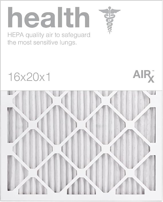 AIRx HEALTH 16x20x1 MERV 13 Pleated Air Filter - Made in the USA - Box of 6