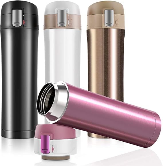 Double Walled Vacuum Cup Flask Thermo,Stainless Steel Insulated Water Bottle | Flask for Hot and Cold Drinks Cup Travel Coffee Mug, Sports Water Bottle (A-White)