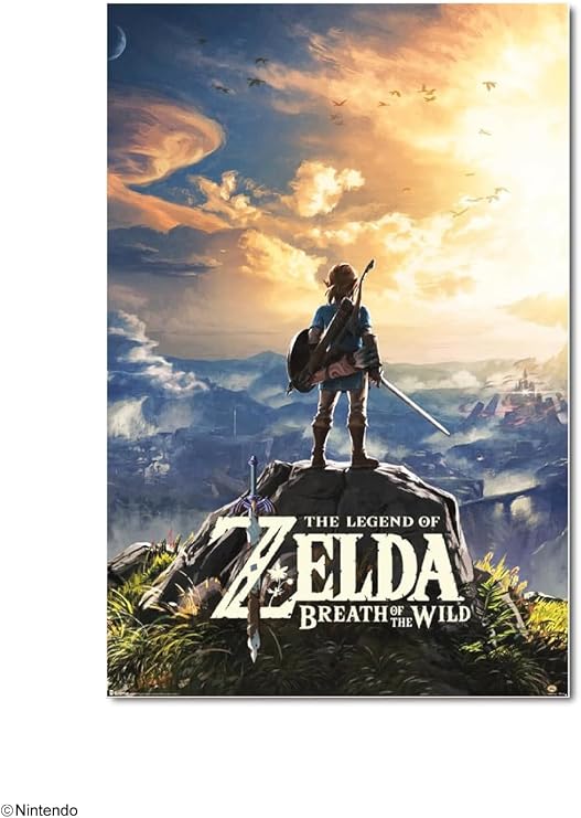 Pyramid America Zelda Poster - The Legend of Zelda BOTW Wall Art 24 x 36 inch - Hyrule Landscape Poster - Perfect Zelda Wall Art for Game Room Decor - Bedroom & Living Room