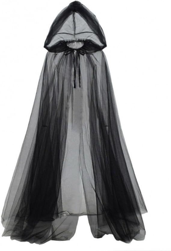 Ghost Costume Haunted Hooded Cape for Women Bride Hooded Halloween Cape Cloak