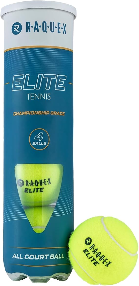 Raquex Elite 4x Tennis Balls (1 to 48 tubes) – All Court Championship Tennis Balls, Professional & Tournament Play – ITF Specification