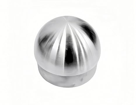Stainless Steel 304 Ball Shape Handrail End Cap, Staircase Balcony Railing Handrail End Cap for 50.8mm 2 Railing Tube (Mirror Polished, 2 Pack)