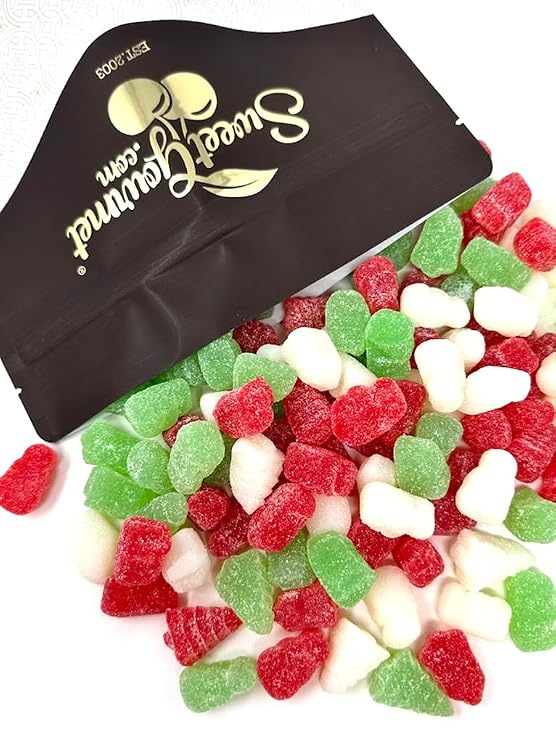 SweetGourmet Jelly Christmas Mix | Holiday Candy Assortment Red, White, Green | 2 Pounds