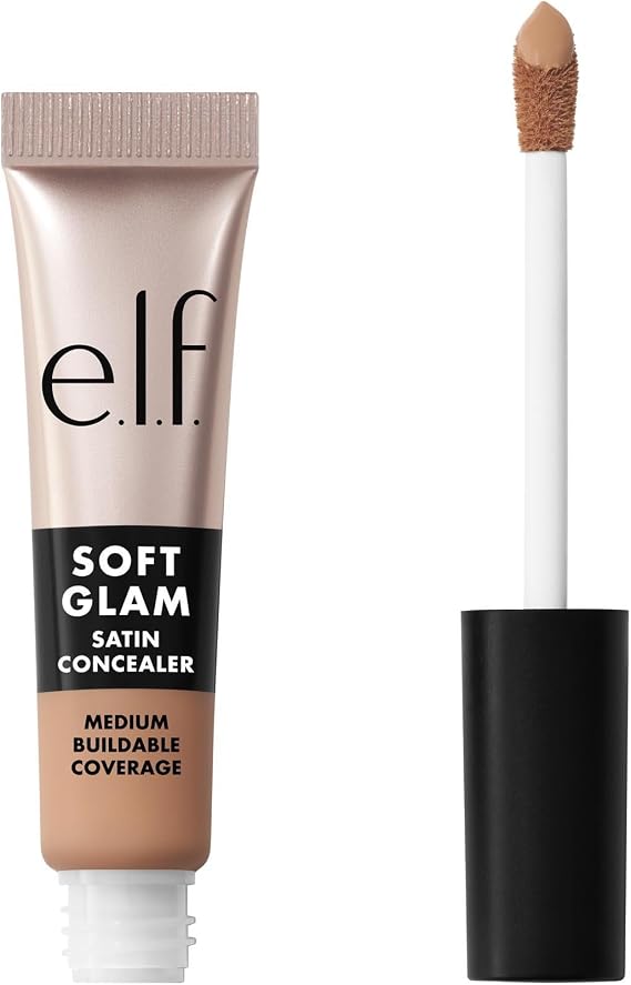 e.l.f. Soft Glam Satin Concealer, Medium Coverage for Blemishes & Under-Eye, Crease-Resistant, Long-Lasting, Vegan & Cruelty-Free, 25 Light Neutral