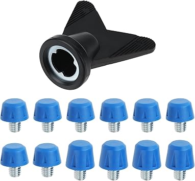 12Pcs M6 Football Shoe Spikes with Installer for Football Boots Sports Shoes Training (8mm 10mm)