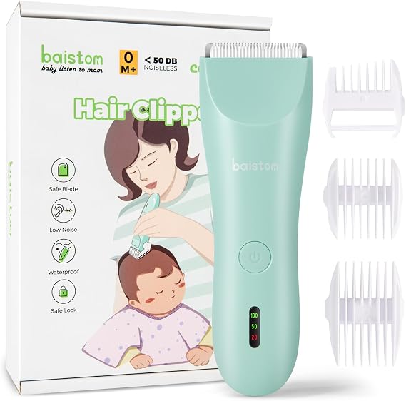 Quiet Baby Hair Clippers for 012Y with Hair Cutting Kit | 2-Mode Suitable for Infant Toddler & Kids, Rechargeable & Cordless, Upgraded Battery Capacity, Waterproof