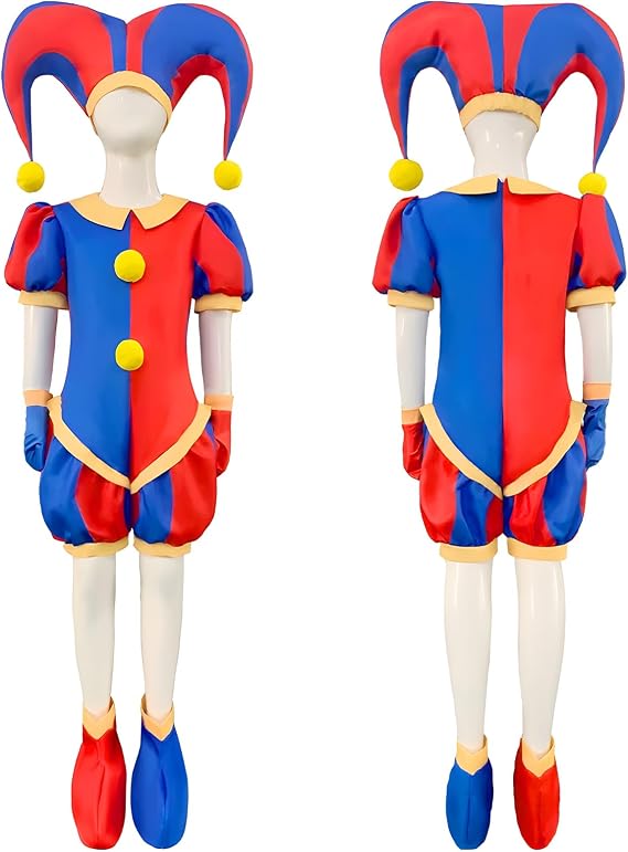 Amazing Digital Circus Costume 8 Styles Pomni Jumpsuit Pomni Costume Fancy Dress Digital Circus Outifit for World Book Day,Carnival Halloween