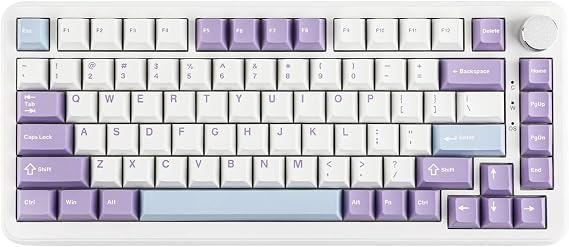 Ajazz AK820 Max HE Hall Effect Magnetic Switch Wired Gaming Keyboard 8000Hz Purple White