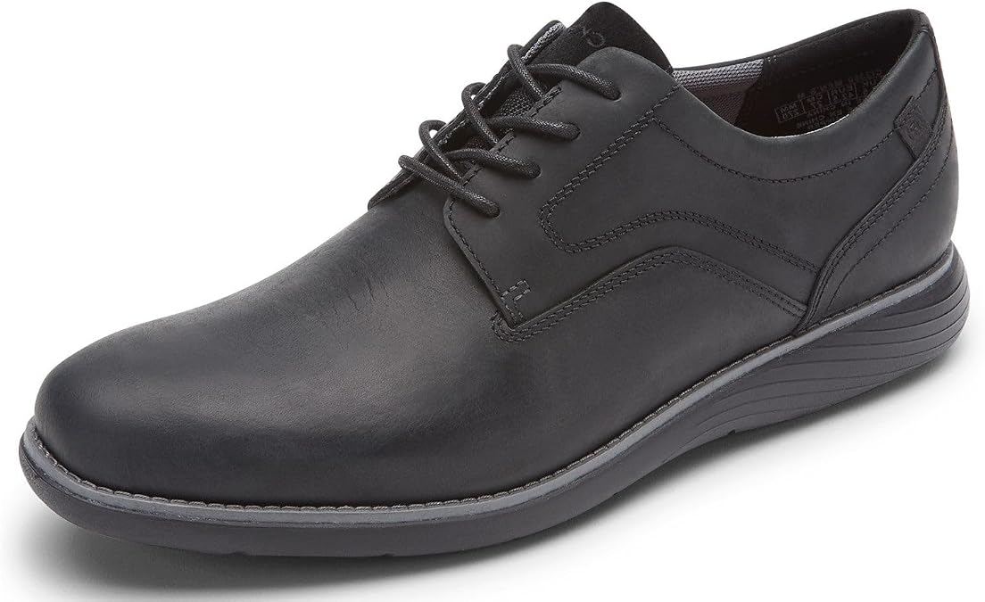 Rockport Men's Garett Plain Toe, Black, 8.5