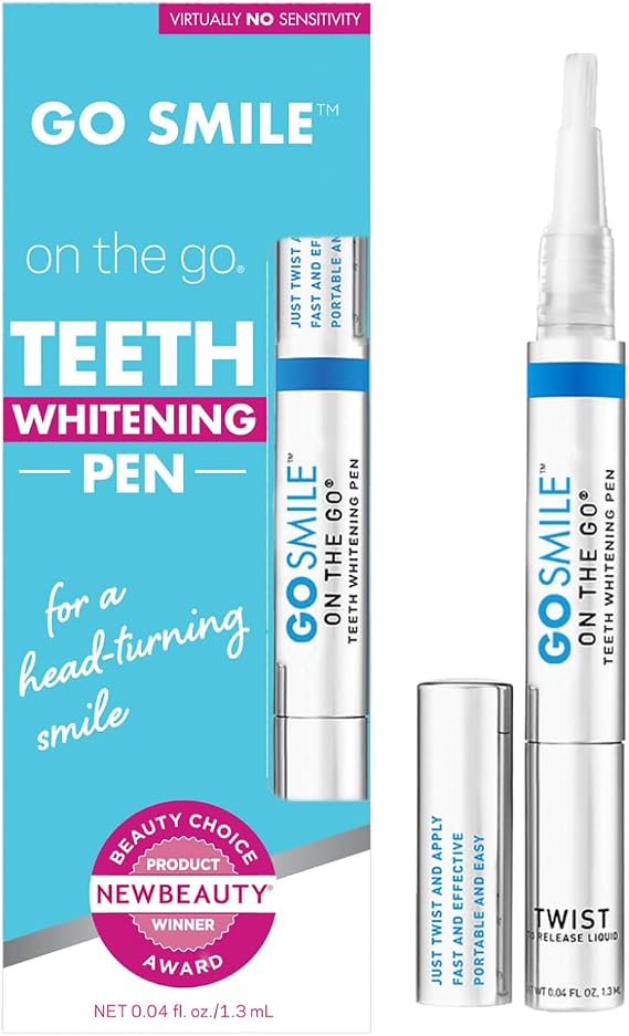 GO Smile On the Go Teeth Whitening Pen 1.3mL, Portable Whitener & Stain Remover, Whitening Strips Alternative, Quick Dry Brush Applicator, Travel Size Oral Care Gift for Women & Men, Mint, Pack of 1