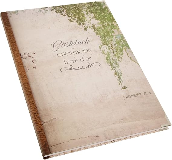 Logbuch-Verlag Gästebuch - Guestbook - Livre D'Or - internationales Gäste Buch braun Vintage Blankobuch Notizbuch Hotel Pension