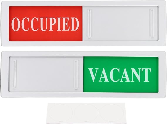 PATIKIL Vacant Occupied Slider Door Sign, 7"Lx2"Wx0.2"T Vacant Occupied Privacy Sign for Home Office Restroom Business Meeting, Silver Tone
