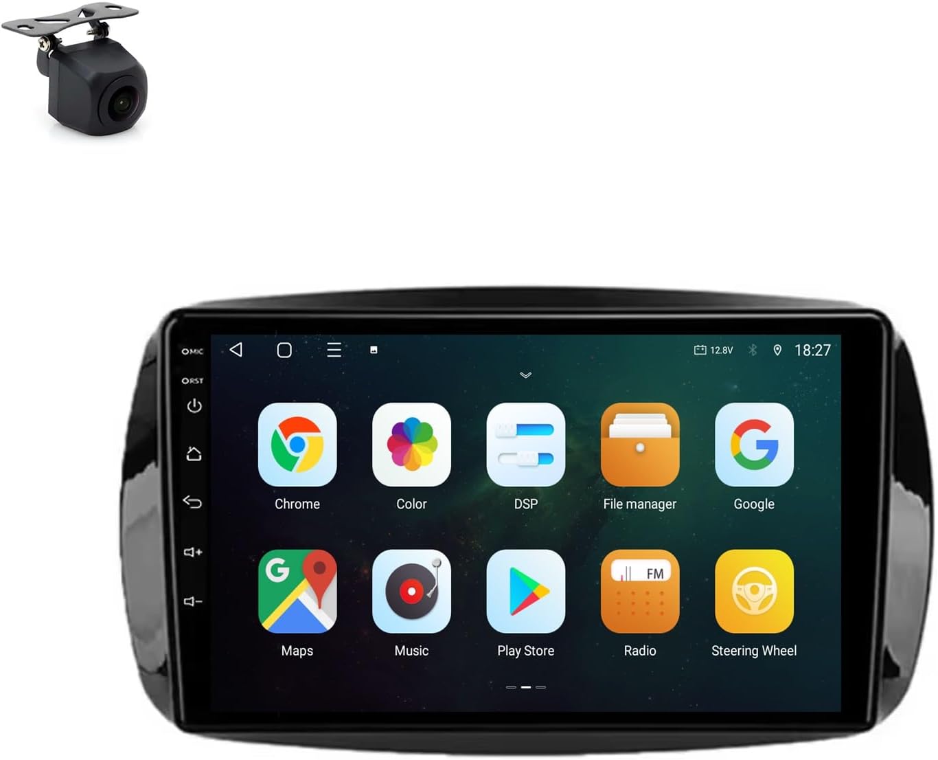 Android 9 Inch Touchscreen Car Radio Stereo for Mercedes Benz Smart Fortwo 3 C453 A453 2014-2020 with Carplay Android Auto GPS Navigation with BT WiFi USB Mirror Link FM Auto Parts(6+128G)