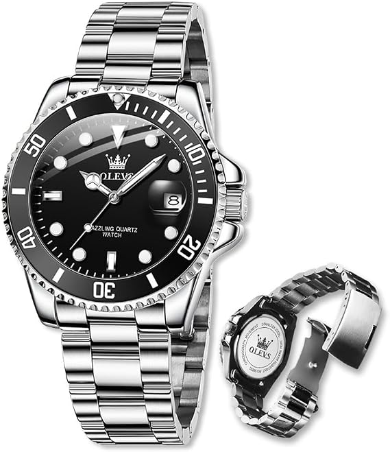 Watches Men's Waterproof Multifunctional Analogue Quartz Watch Business Stylish Casual Luminous Stainless Steel Watch for Men