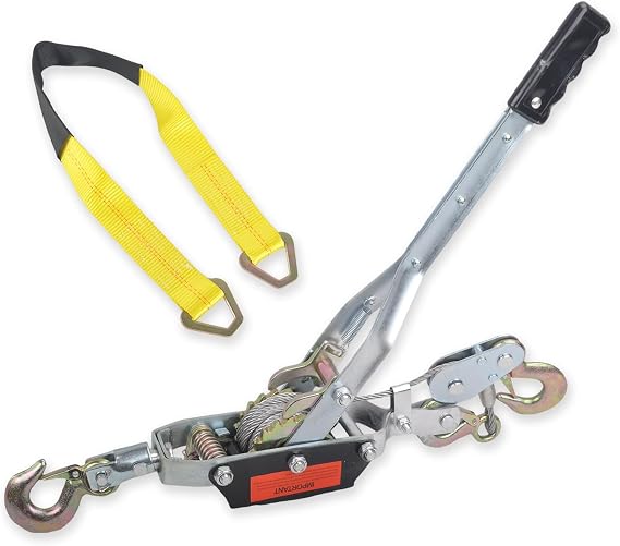 5 Ton Heavy Duty 3 Hook Steel Cable Dual Gear Power Puller