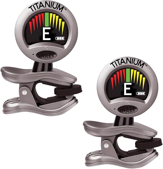 Snarks ST-8 Titanium Rechargeable Guitar Tuner with Super Bright Display Includes USB Charging Cable Pack of 2