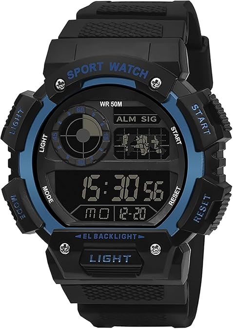 Mens Camouflage Sport Watch, Military Multifunction Big Face Dual-Display, with Alarm Water Resistant Chrono Digital and Shock Resistant for Indoor Outdoor
