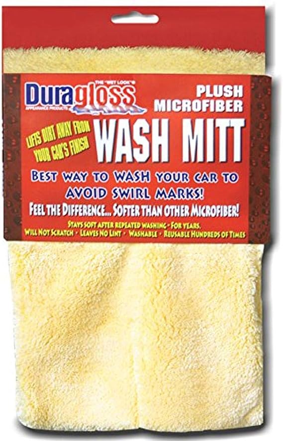 Duragloss 9001 Plush Microfiber Wash Mitt, 1 Pack