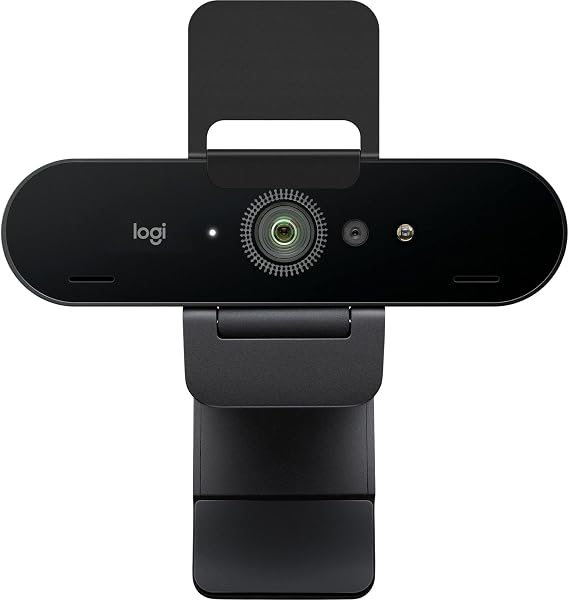 Logitech Brio 4K Ultra HD Webcam | Noise-canceling mics, auto light correction, wide field of view, adjustable mounting clip