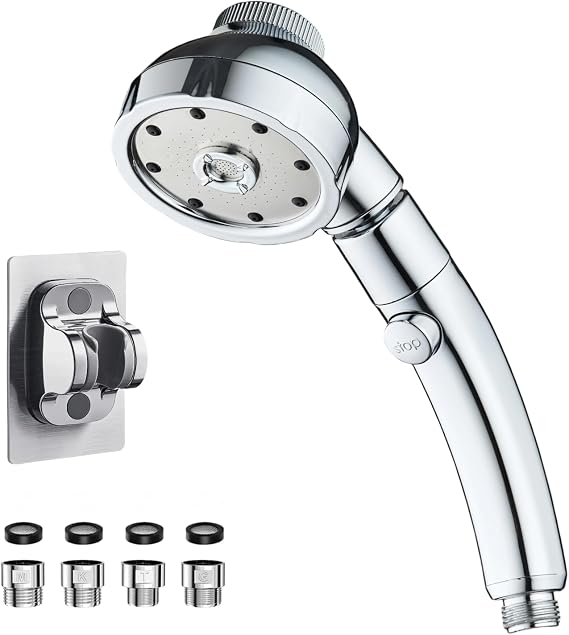 3D Rotating Angle Adjustable Shower Head, Maximum Pressure Boost 80% Water Saving Effect, Water Stop Handle, 5 Different Shower Modes, Micro Nano Bubble Included, Handheld Type, Ultra Fine Micro Nano Bubble, Low Water Pressure, High Water Pressure, Ultra Fine Water Flow Large Water Flow Volume, Gentle on Scalp and Skin, Deep Moisture Spray, Pore Care and Stain Removal Function, 4 Types Included 0-silver