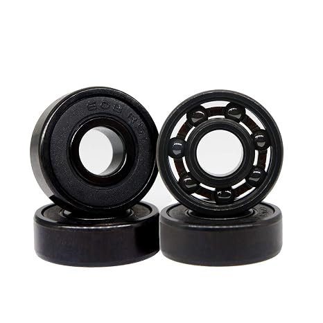 Z-First High Speed 608RS Hybrid Black Ceramic Bearings for Longboard, Inline Skates, Skateboard, Scooters, Skateboard and more (Pack of 4, Black)