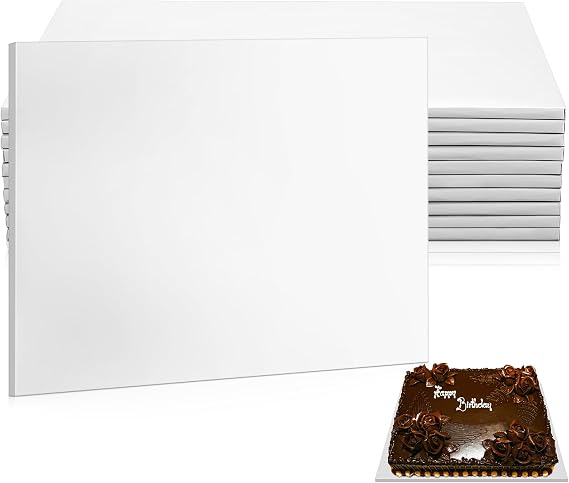 Affrolling 10 Pack Full Sheet Rectangle Cake Drum 1/2 Inch Thick Cake Board