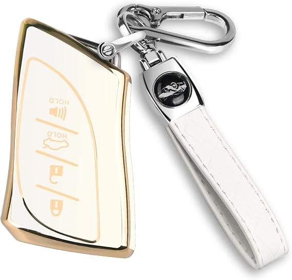 MILD EAST For Lexus TPU Full Key Fob Cover Fit for 4 Buttons (White)