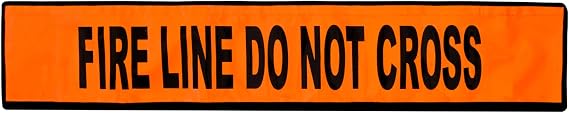 Fire Line Do Not Cross Sign, High Visibility, 8x40 in, Orange, For Flex-Safe Barriers