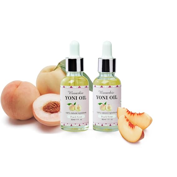 2 Packs Yoni Oil for Women, 1 fl oz/30 ml Feminine Oil Intimate Deodorant for Women, Eliminates Odor and Restores Ph Balanced, 100% Natural Feminine Serum Made with Peach Essential Oils