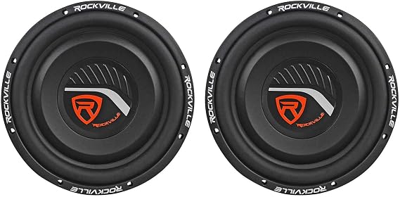 Rockville W12T4S4 12" SVC 4-Ohm Slim Car Subwoofer, 1400W, 2-Pack