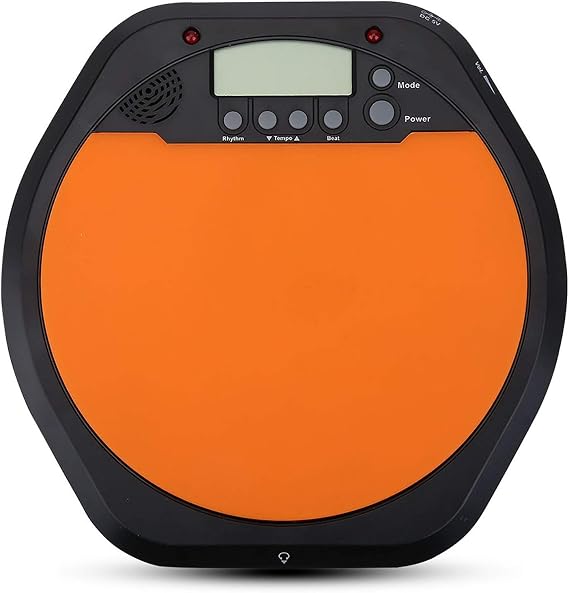 Drum Metronome, Digital Electronic Drumpad, Electric Drum Practice Pad Drummer Training Practice Pad LED Display Drum Metronome with Earphone