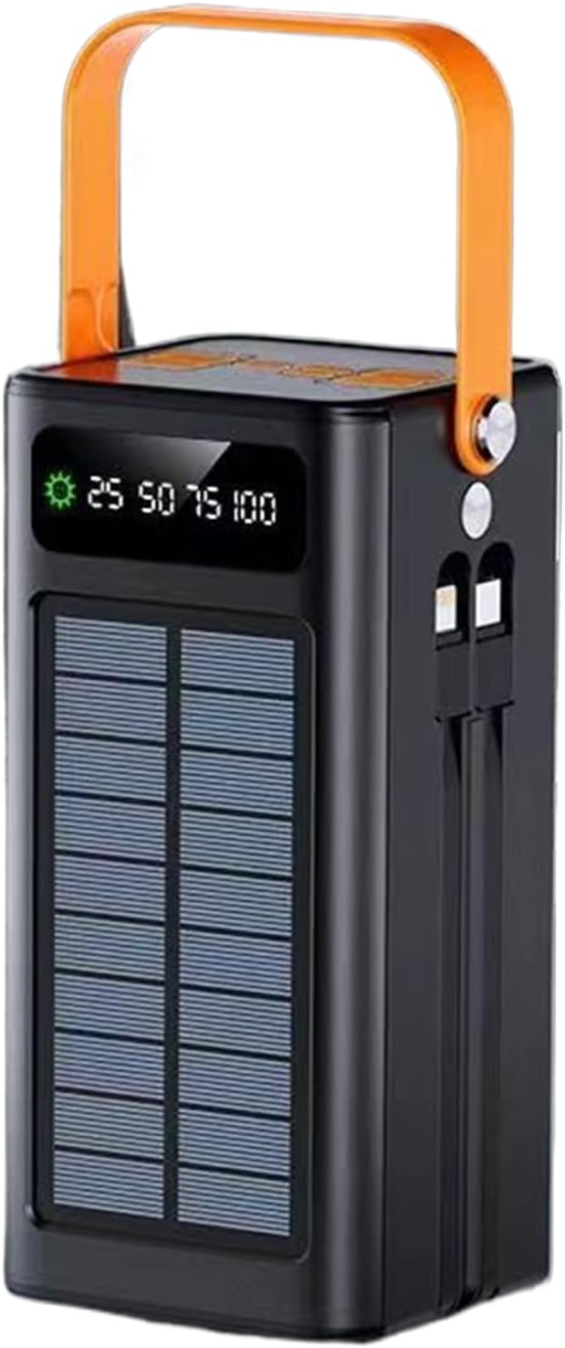 Solar Powers Bank 50000mah - 120w Portable Charger Fast Charging Powers Bank With Built-in Cables, Outdoor Solar Survival Charger, For Camping, Hiking, Travel,Backpack Gear, For Smart Devices