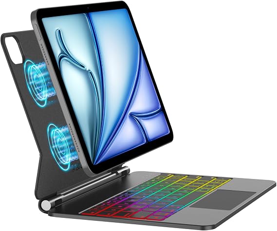 HOTLIFE Magic Keyboard Case for iPad Air 11-inch (M4 2026/M3 2025/M2 2024) | iPad Pro 11 inch (1st/2nd/3rd/4th Gen),Backlight ,Magnetic Keyboard Case with Multi-Touch Trackpad for Air 10.9 5th/4th Gen