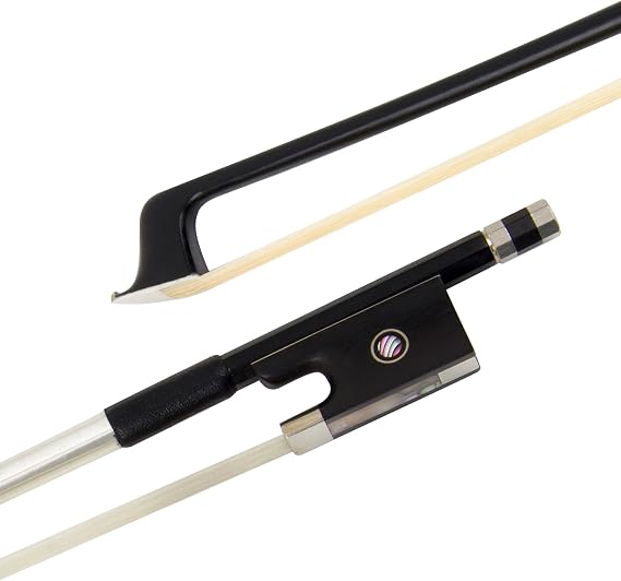 Kmise Carbon Fiber Violin Bows: Lightweight Violin Bow 3/4, Anti-Deformation Fiddle Bow, Ultra-Stretchy Horse Hair, Gift for Professional, Beginner, Adults, Kids Violins Practice (Black)