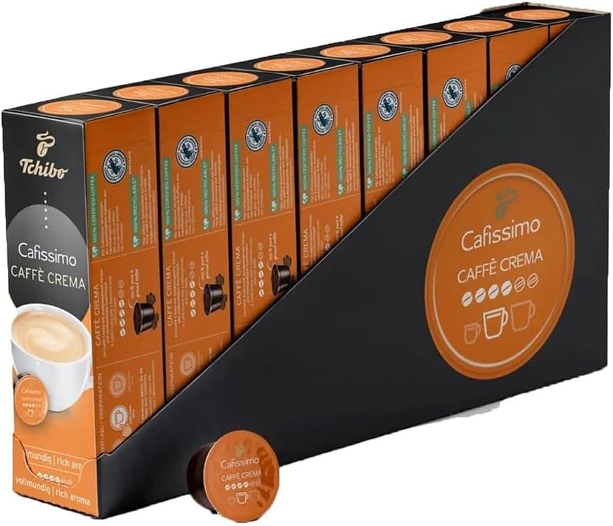 Tchibo Cafissimo Caffe Crema Rich Aroma Capsule Coffee X 8 Pieces
