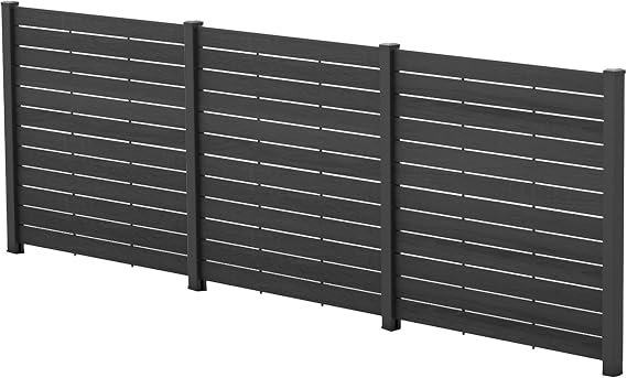 Kozyard 50" W x 48" H Privacy Screens Fence Panel Specifically for Hard Surfaces, Aluminum Post, Air Conditioner Fence Panels, Pool Equipment Enclosure, Trash Can Screens Fence with Anchored Base