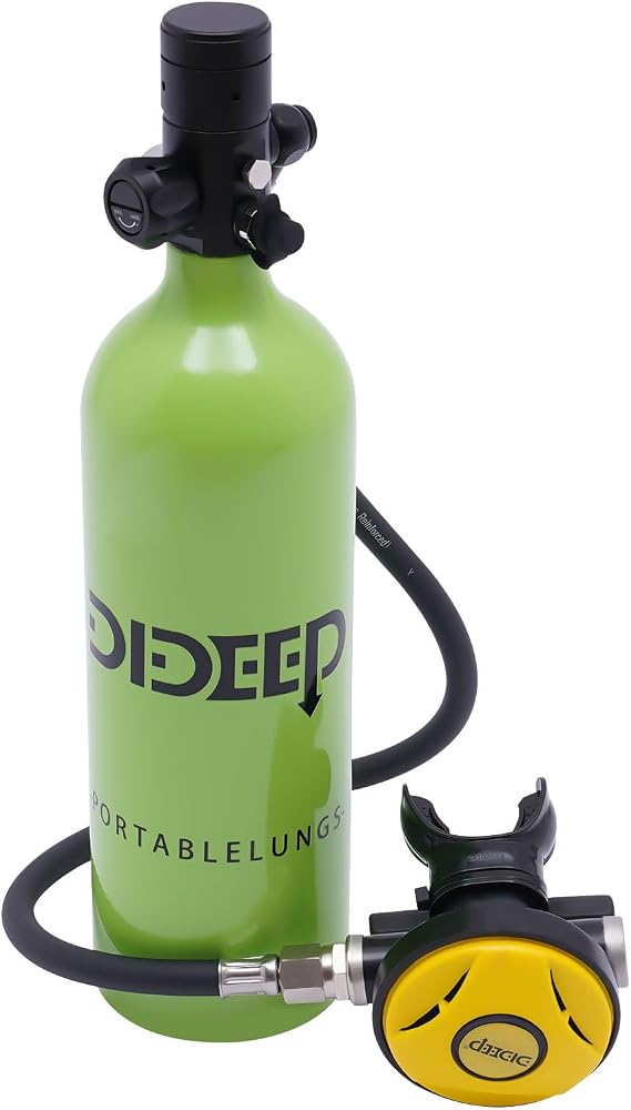 Mini Scuba Tank,1L/0.9qt Portable Scuba Tanks,Aluminum Alloy Scuba Diving Gear,Underwater 15-20 Minutes Diving Tank,Inflatable Scuba Diving Equipment
