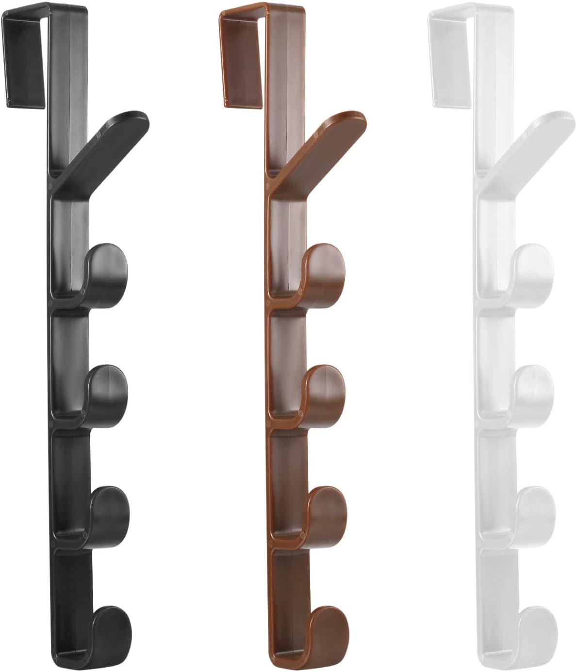 3PCS Vertical Door Hook, Multifunctional Home Storage Hooks, Clothes Bag and Hat Hanger HooksWhiteBlackBrown