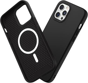RhinoShield SolidSuit Case Compatible with Magsafe for [iPhone 12/12 Pro] | Shock Absorbent Slim Design Protective Cover with Premium Matte Finish 3.5M / 11ft Drop Protection - Classic Black
