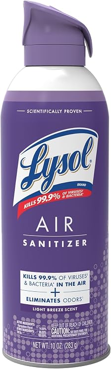Lysol Air Sanitizer Spray, Air Freshener Alternative, Light Breeze
