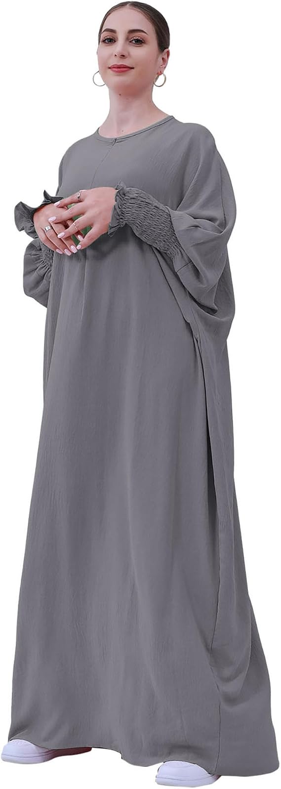 Muslim Prayer Abaya Islamic Women's Lightweight Maxi Dress Long Sleeve Ladies Dubai Kaftan
