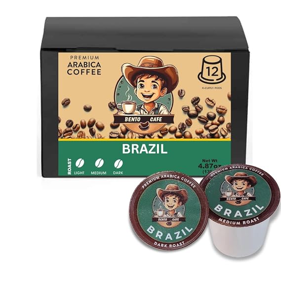 Bento Cafe,Brazil Dark Roast Coffee,12 K-Cup Pods