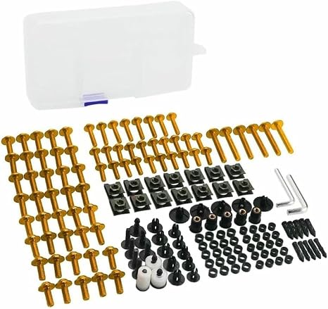 Motorcycle Bolts Kit Screws Complete Full Fairing Bolts Kit Washer Fastener Clips Steel Nuts for Bajaj Pulsar Ns 200 Rs200 Ns200 N250 180/125 Dominar 400 177pcs