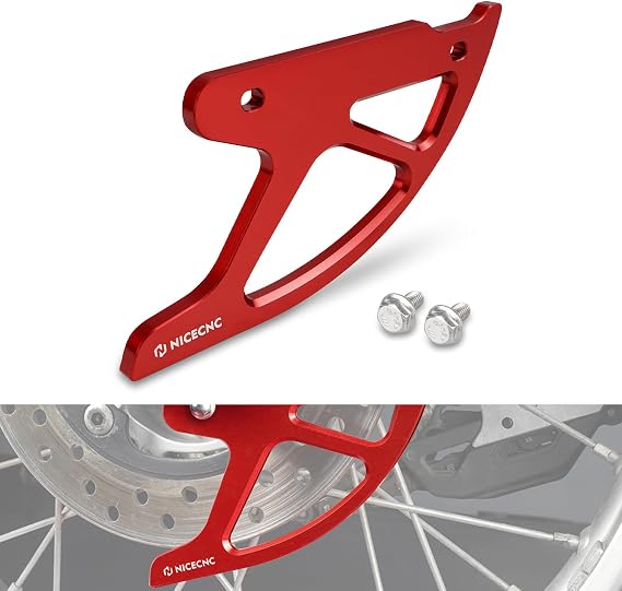 NICECNC Motorcycle Caliper Guard Rear Brake Disc Guard Dirt Bike Red